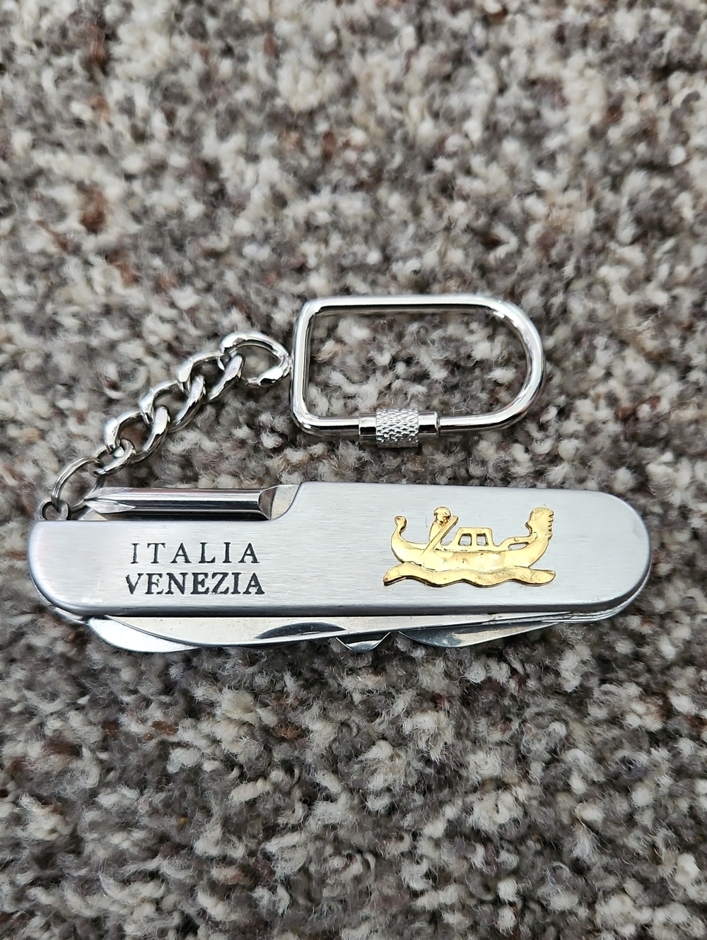 Italia Venezia Silvertone All-Purpose Multi-Tool Pocket Knife Keychain